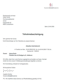 Zertifikat: Aktuelles Unterhaltsrecht
