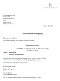 Zertifikat: Aktuelles Unterhaltsrecht